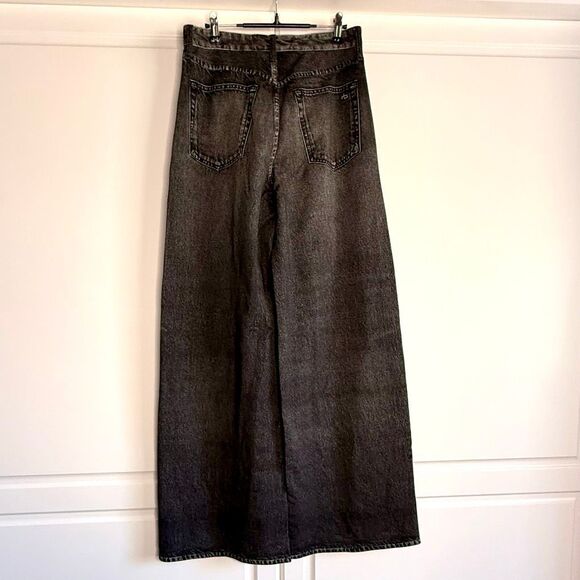 Rag + Bone Miramar Sofie High Waist Cotton Sweatpants Flaire “Jeans”/Washed Blac - Picture 7 of 16